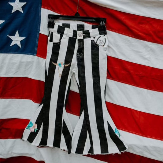 Ride Sally Ride Striped Flares